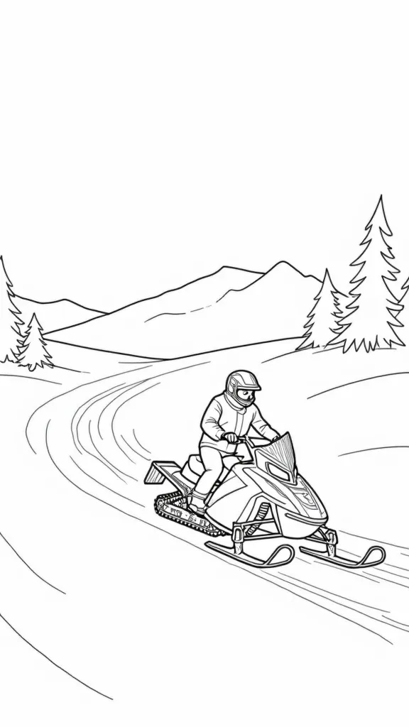 snowmobile coloring page